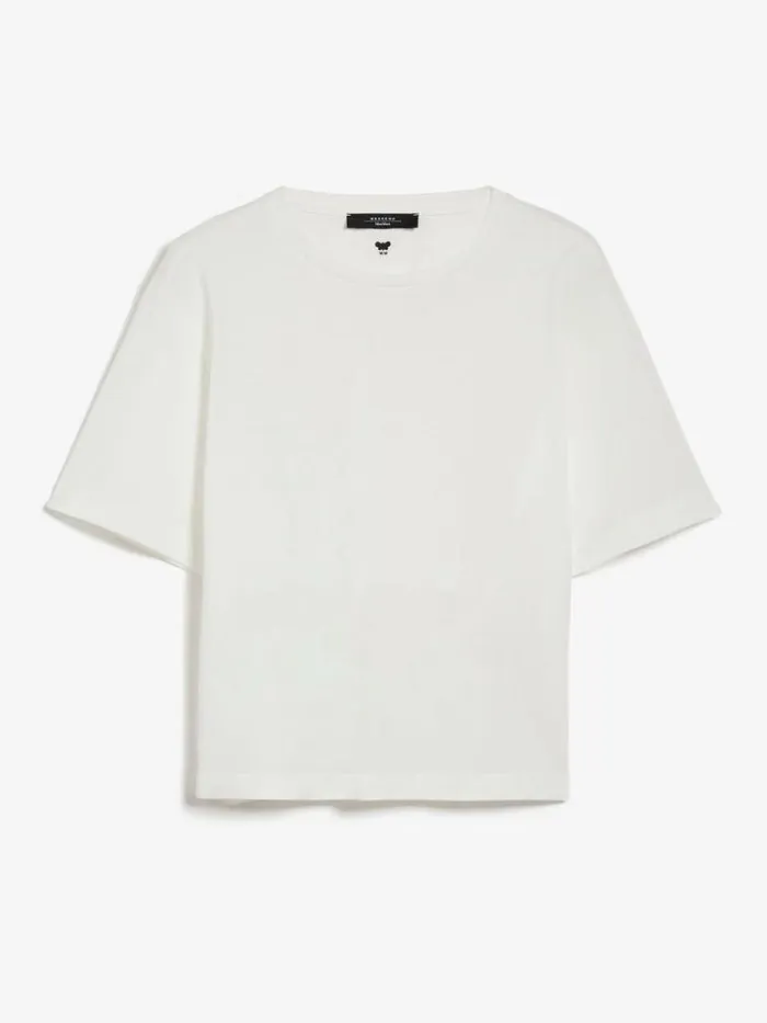 Women Max Mara Tops And Tshirts Cotton Jersey Tshirt White