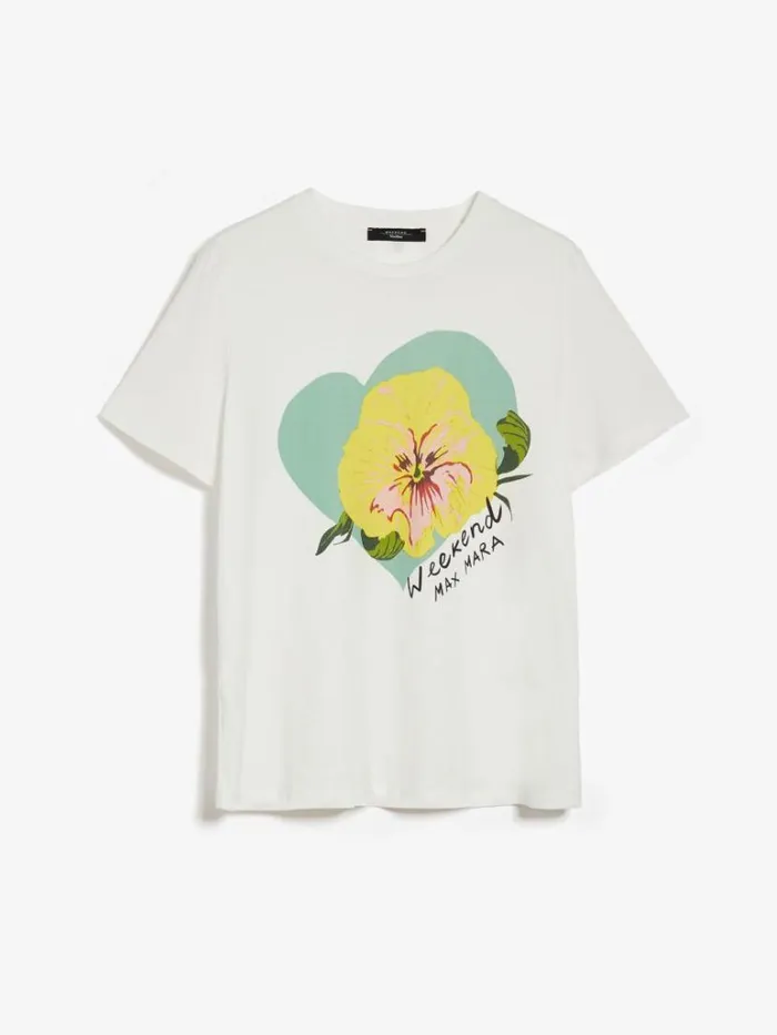 Women Max Mara Tops And Tshirts Cotton Jersey Tshirt White