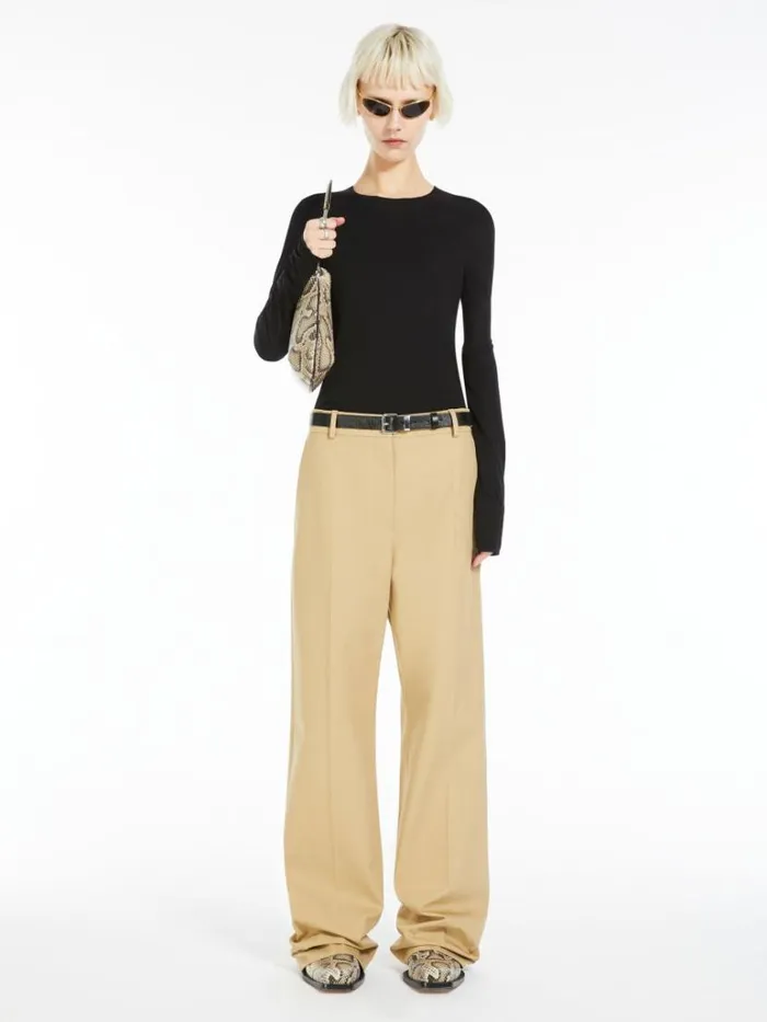 Women Max Mara Tops And Tshirts Skintight Jersey Tshirt Black
