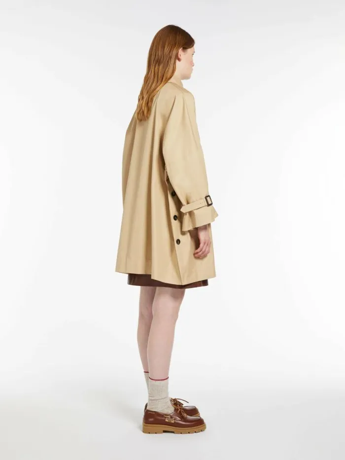 Women Max Mara Trench Reversible Waterrepellent Cotton Trench Coat Honey