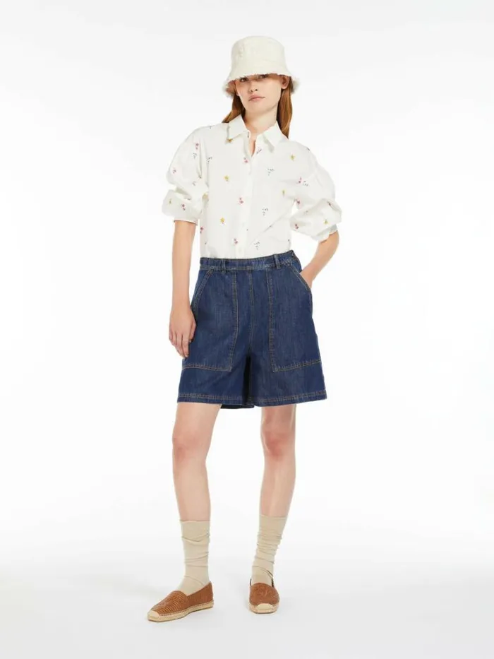 Women Max Mara Trousers And Jeans Cotton And Linen Denim Jeans Navy