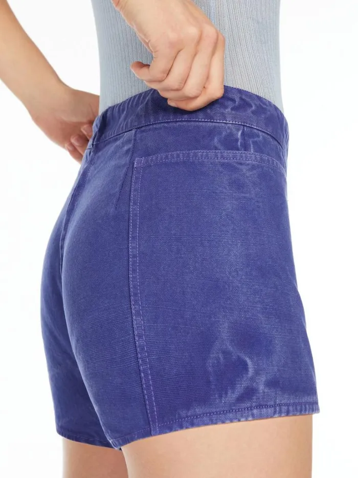 Women Max Mara Trousers And Jeans Cotton Canvas Mini Shorts Lavender