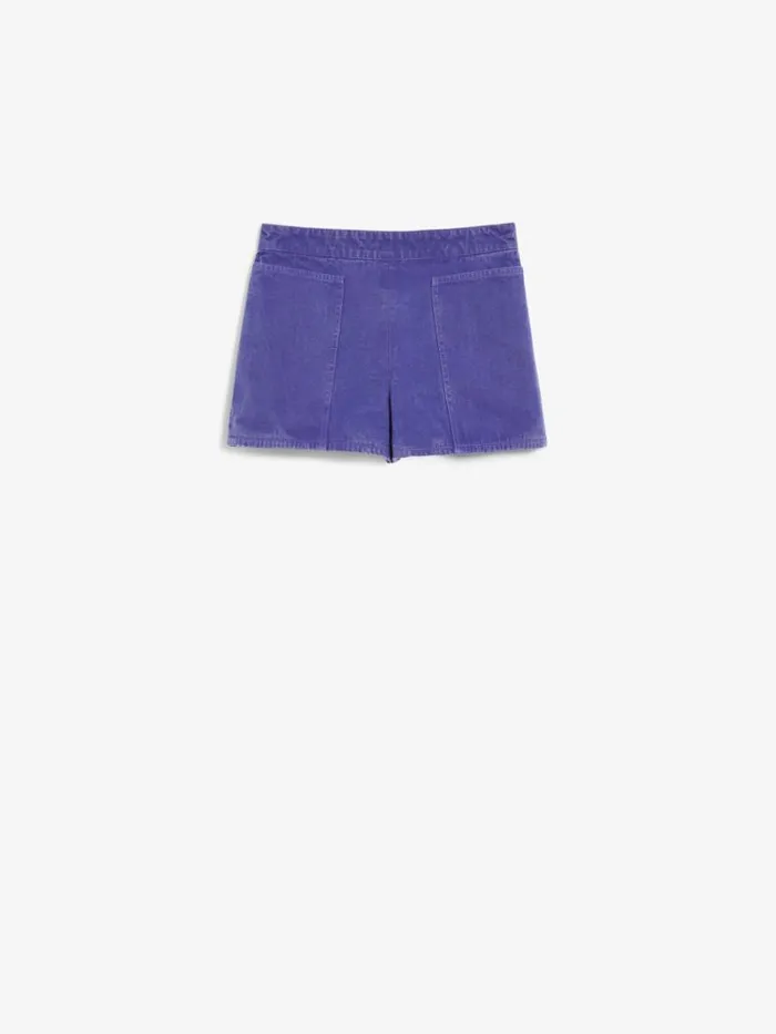 Women Max Mara Trousers And Jeans Cotton Canvas Mini Shorts Lavender