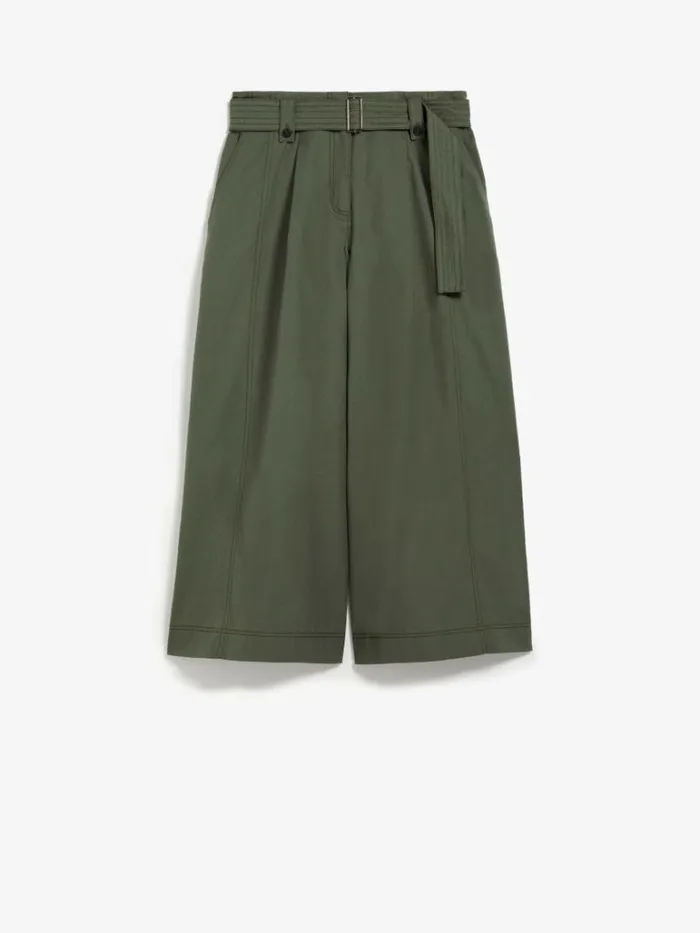 Women Max Mara Trousers And Jeans Cotton Canvas Trousers Kaki