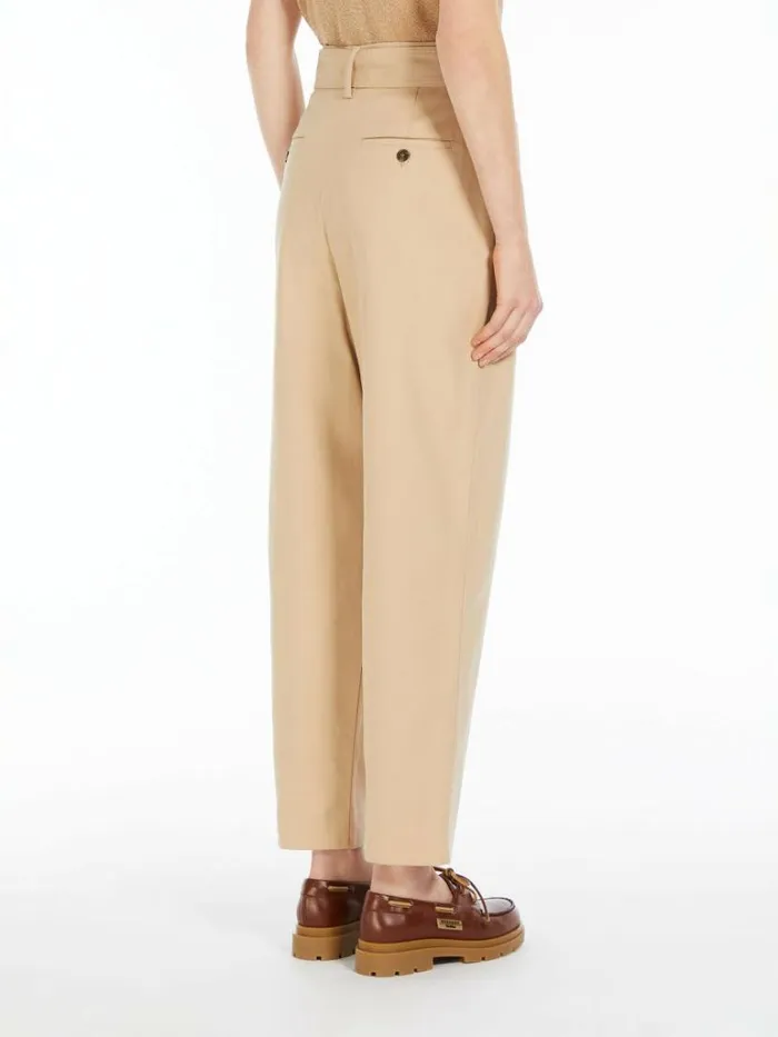 Women Max Mara Trousers And Jeans Cotton Carrotfit Trousers Sand