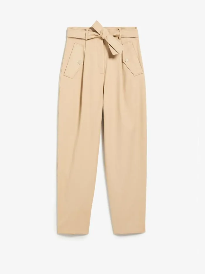 Women Max Mara Trousers And Jeans Cotton Carrotfit Trousers Sand