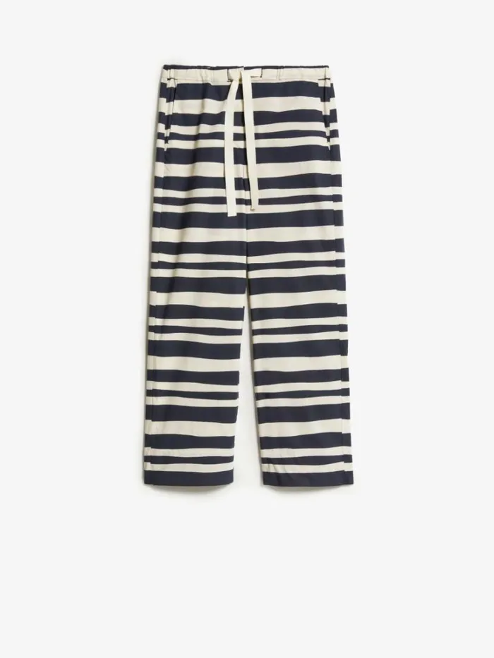 Women Max Mara Trousers And Jeans Poplin Trousers With Drawstring Ultramarine
