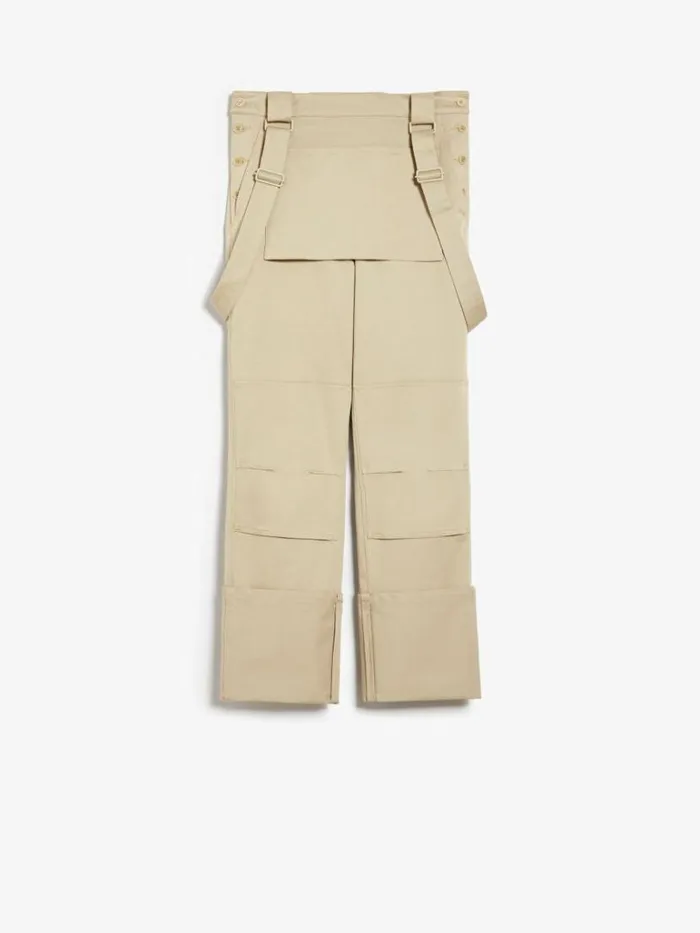 Women Max Mara Trousers And Jeans Stretch Cotton Trousers With Braces Sage Green