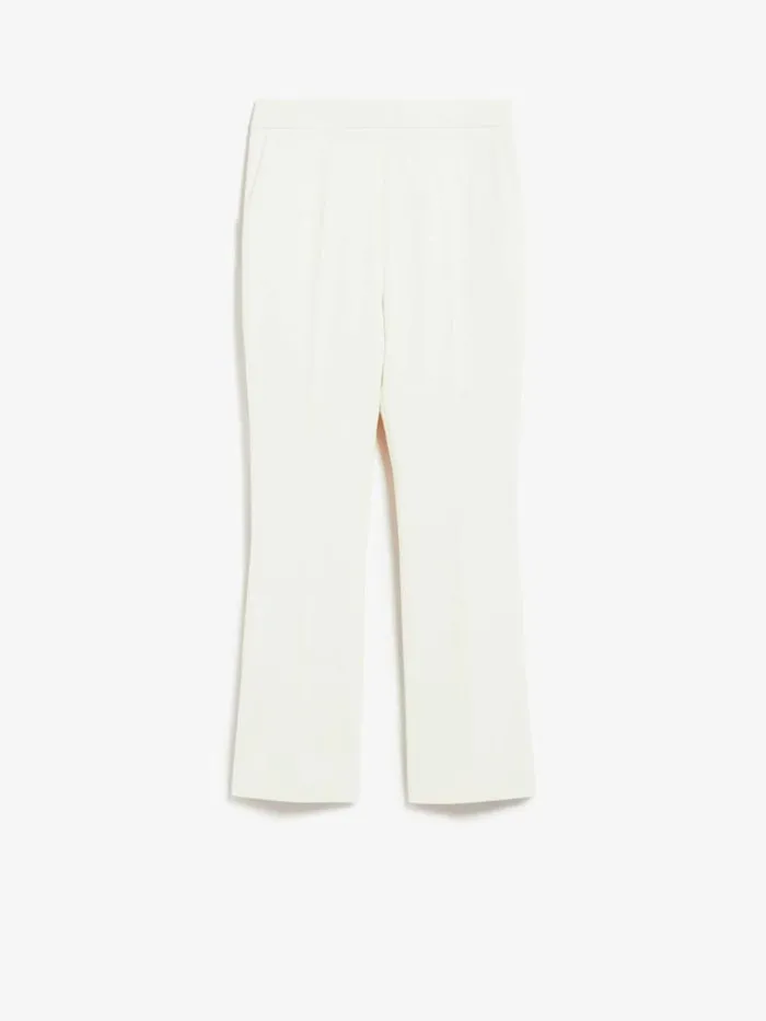 Women Max Mara Trousers And Jeans Wool Crpe Anklelength Trousers White