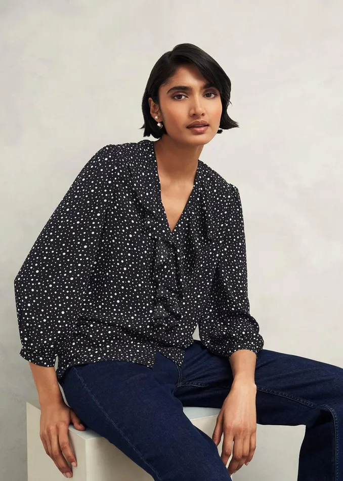 Women May Blouse Black Ivory Hobbs Tops