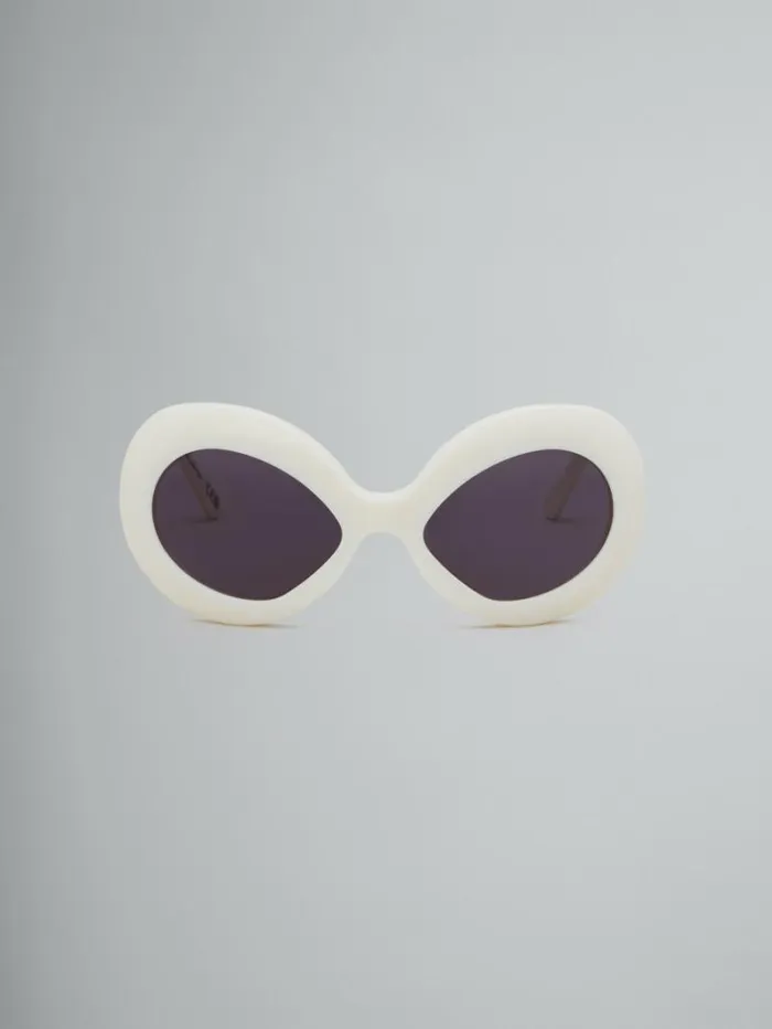 WomenMen Marni Sunglasses Cream Lake Of Fire Sunglasses