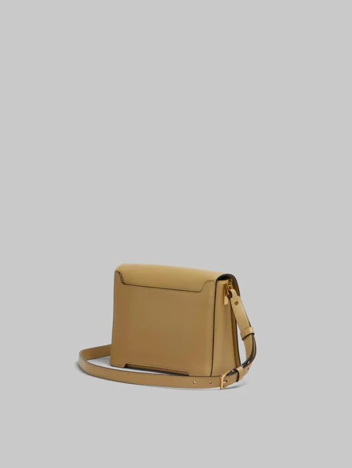 WomenMen Marni Trunkaroo Bag Camel Leather Trunkaroo Medium Shoulder Bag