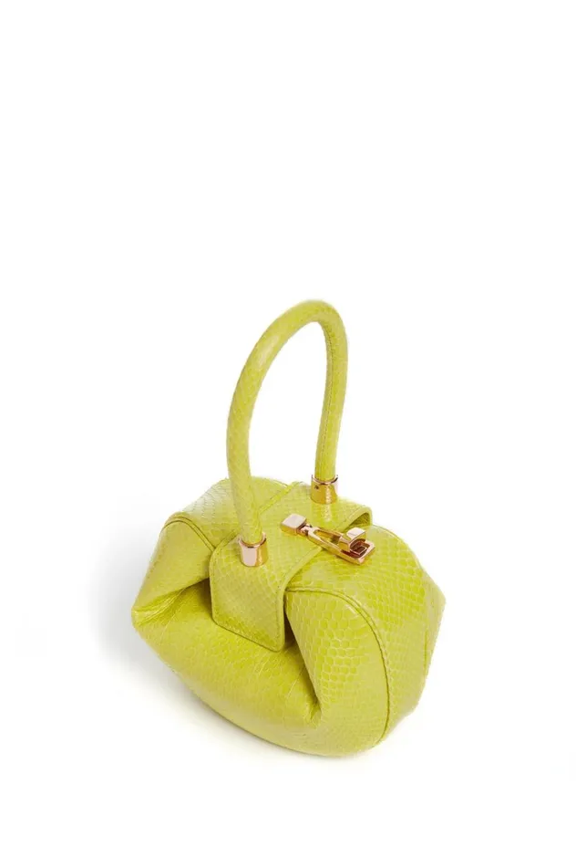 WomenMen Mini Bags Gabriela Hearst Demi Bag In Lime Adamite Snakeskin