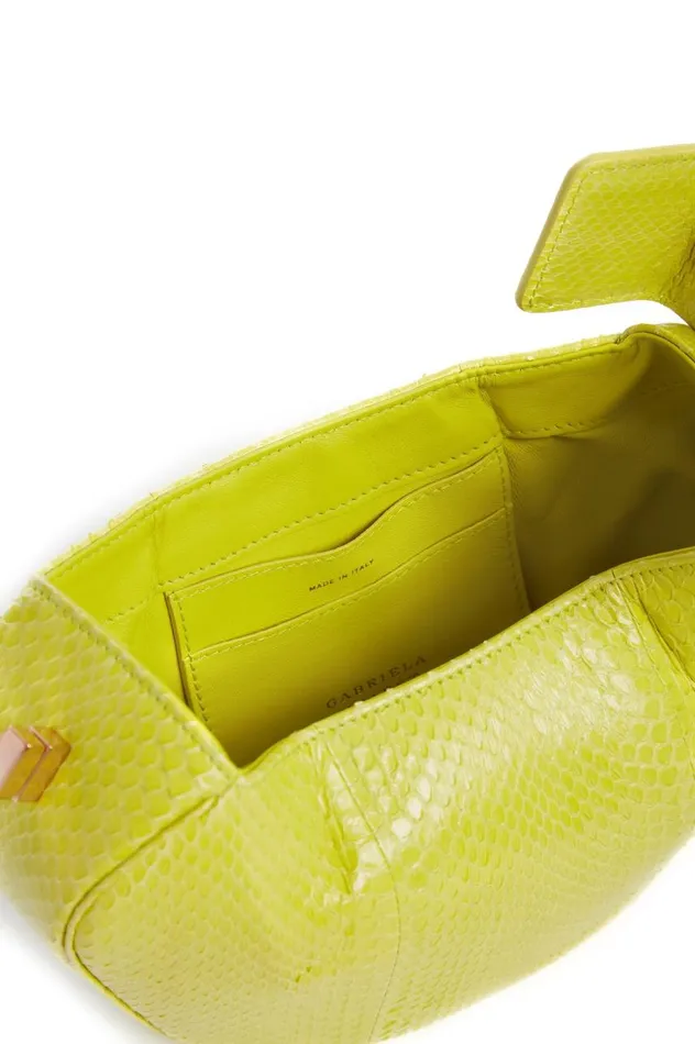 WomenMen Mini Bags Gabriela Hearst Demi Bag In Lime Adamite Snakeskin