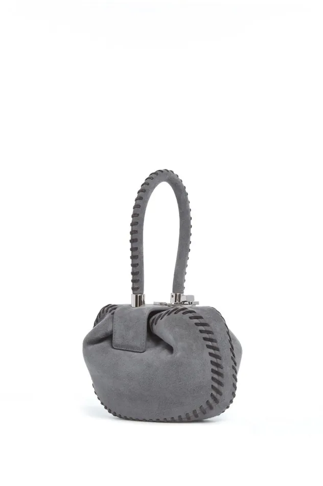 WomenMen Mini Bags Gabriela Hearst Whipstitch Demi Bag In Charcoal Suede