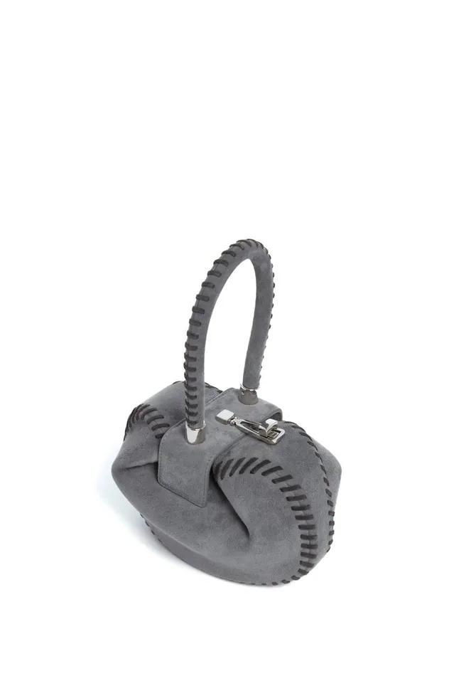WomenMen Mini Bags Gabriela Hearst Whipstitch Demi Bag In Charcoal Suede
