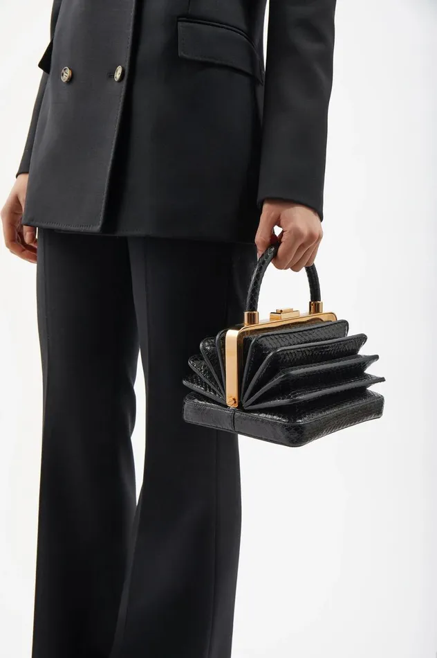 WomenMen Top Handles Gabriela Hearst Diana Bag In Black Snakeskin