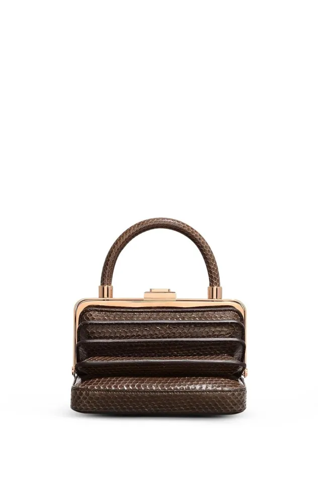 WomenMen Top Handles Gabriela Hearst Diana Bag In Charcoal Snakeskin