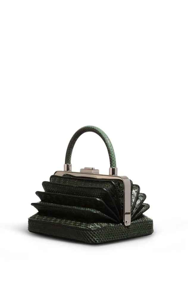 WomenMen Top Handles Gabriela Hearst Diana Bag In Green Snakeskin
