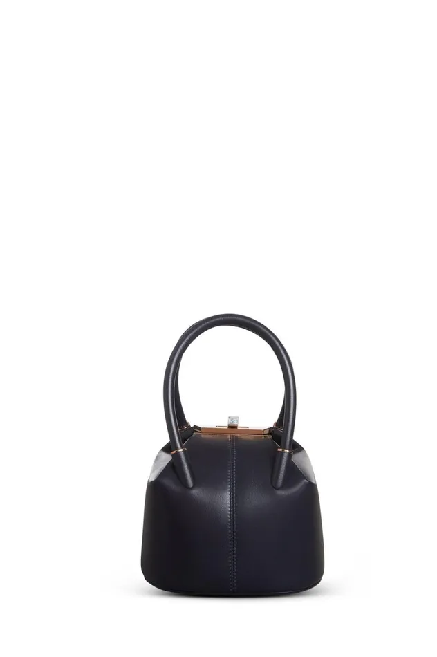 WomenMen Top Handles Gabriela Hearst Mini Baez Bag In Navy Nappa Leather