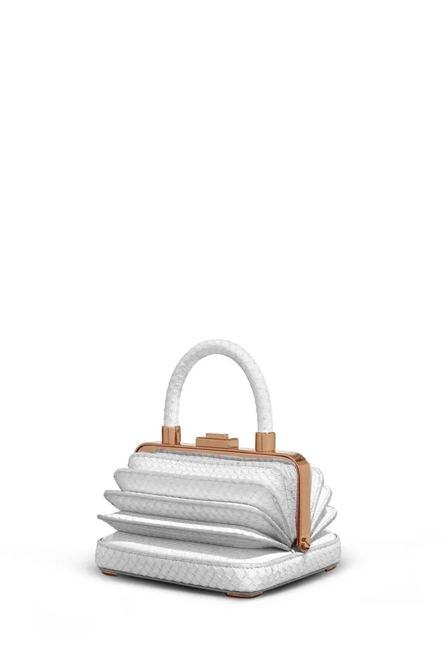 WomenMen Top Handles Gabriela Hearst Mini Diana Bag In Ivory Snakeskin