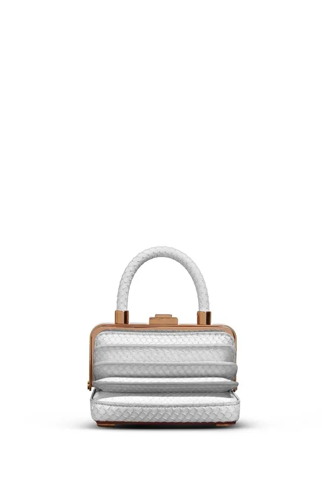 WomenMen Top Handles Gabriela Hearst Mini Diana Bag In Ivory Snakeskin