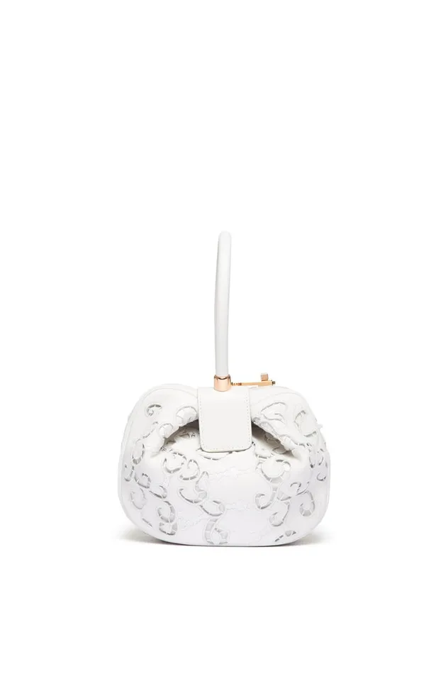 WomenMen Top Handles Gabriela Hearst Nina Bag In Ivory Nappa Leather With Lace