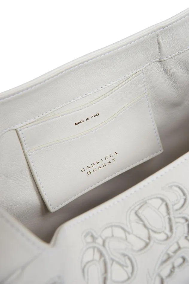 WomenMen Top Handles Gabriela Hearst Nina Bag In Ivory Nappa Leather With Lace