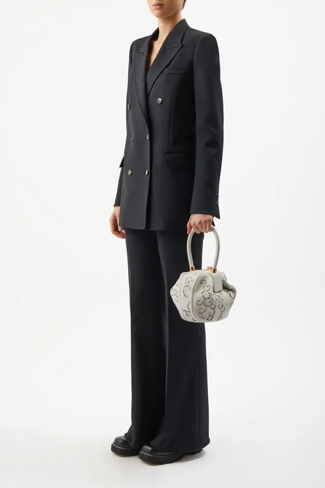 WomenMen Top Handles Gabriela Hearst Nina Bag In Ivory Nappa Leather With Lace