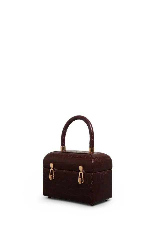 WomenMen Top Handles Gabriela Hearst Patsy Bag In Bordeaux Crocodile Leather