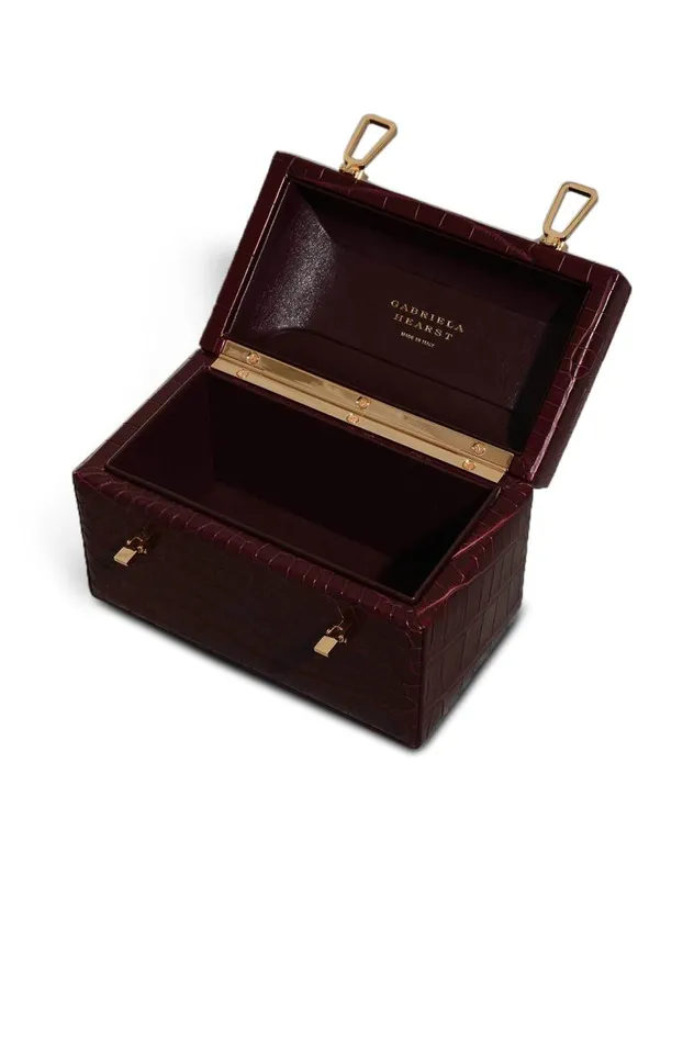 WomenMen Top Handles Gabriela Hearst Patsy Bag In Bordeaux Crocodile Leather