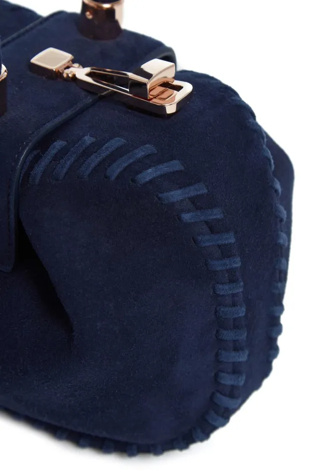 WomenMen Top Handles Gabriela Hearst Whipstitch Demi Bag In Navy Suede