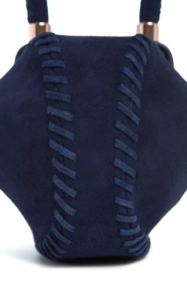 WomenMen Top Handles Gabriela Hearst Whipstitch Demi Bag In Navy Suede