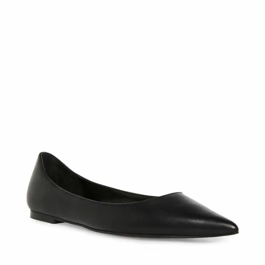 Women MERYL BLACK LEATHER Black Leather Steve Madden Loafers and Flats Women MERYL BLACK LEATHER Black Leather Steve Madden Loafers and Flats