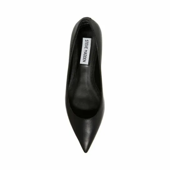 Women MERYL BLACK LEATHER Black Leather Steve Madden Loafers and Flats Women MERYL BLACK LEATHER Black Leather Steve Madden Loafers and Flats