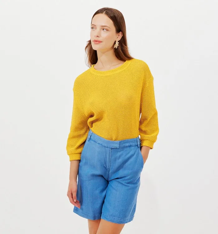 Women Mesh Top 8211 GreenYellow Promod Tops