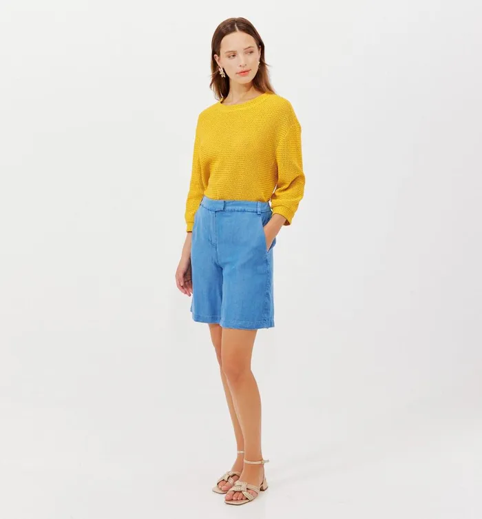 Women Mesh Top 8211 GreenYellow Promod Tops Women Mesh Top 8211 GreenYellow Promod Tops