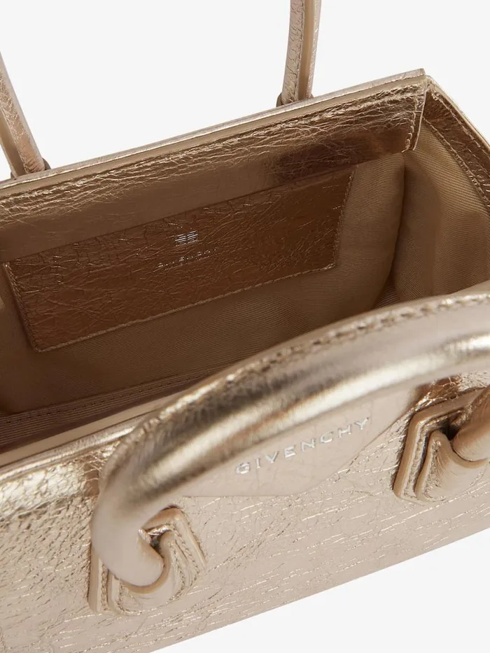 Women Micro Bags Givenchy Antigona Toy Bag In Laminated Leather Dusty Goldennatural Beige Women Micro Bags Givenchy Antigona Toy Bag In Laminated Leather Dusty Goldennatural Beige