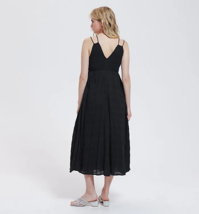 Women MidLength Strappy Dress 8211 Black Promod Dresses