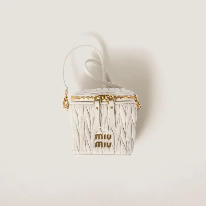 Women Mini Bags Miu Miu Matelass Nappa Leather Micro Bag White