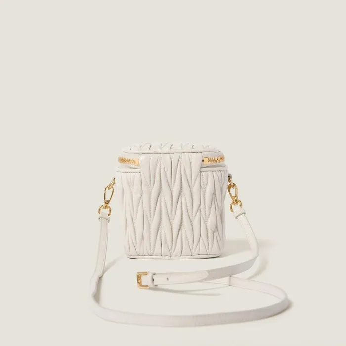 Women Mini Bags Miu Miu Matelass Nappa Leather Micro Bag White Women Mini Bags Miu Miu Matelass Nappa Leather Micro Bag White
