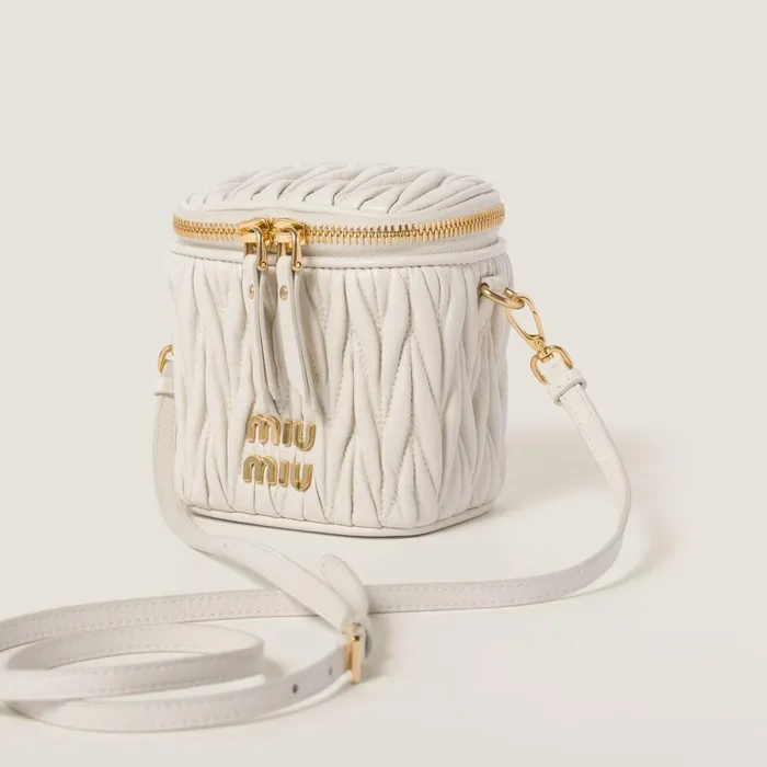 Women Mini Bags Miu Miu Matelass Nappa Leather Micro Bag White Women Mini Bags Miu Miu Matelass Nappa Leather Micro Bag White