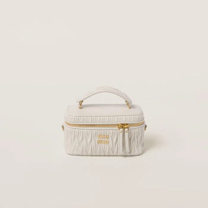 Women Mini Bags Miu Miu Matelass Nappa Leather Shoulder Bag White