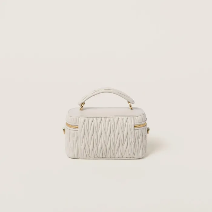 Women Mini Bags Miu Miu Matelass Nappa Leather Shoulder Bag White Women Mini Bags Miu Miu Matelass Nappa Leather Shoulder Bag White