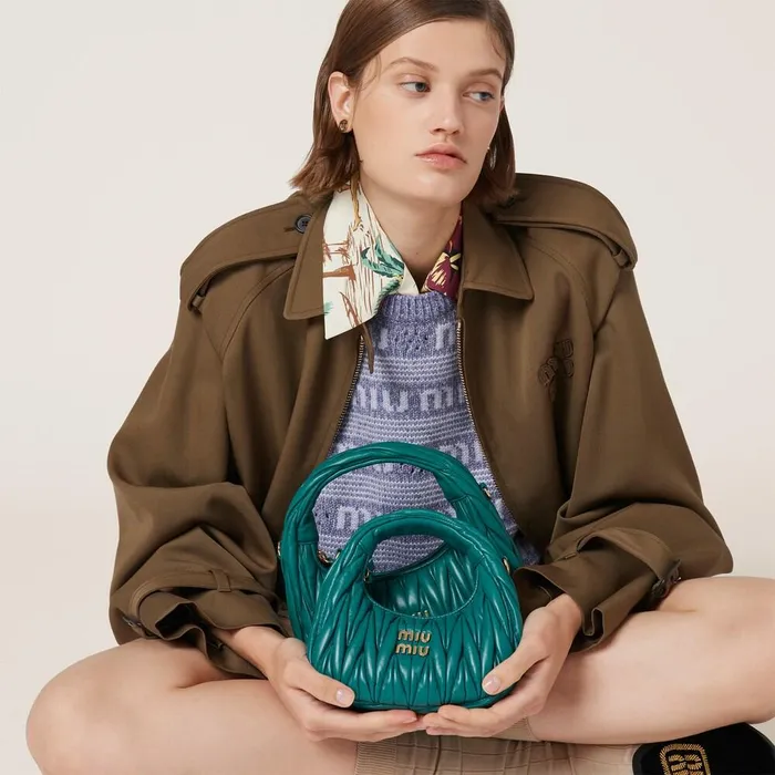Women Mini Bags Miu Miu Wander Matelass Nappa Leather Hobo Minibag Lagoon Blue Women Mini Bags Miu Miu Wander Matelass Nappa Leather Hobo Minibag Lagoon Blue