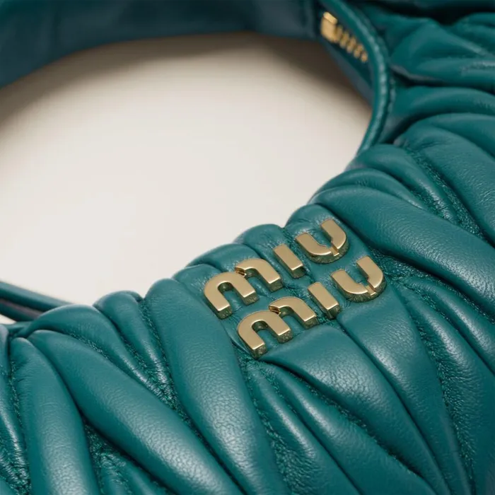 Women Mini Bags Miu Miu Wander Matelass Nappa Leather Hobo Minibag Lagoon Blue Women Mini Bags Miu Miu Wander Matelass Nappa Leather Hobo Minibag Lagoon Blue