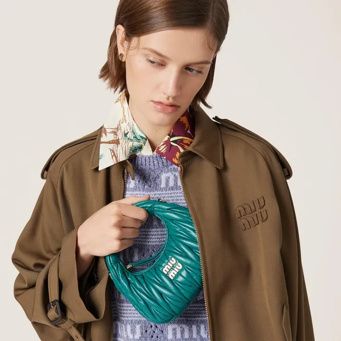 Women Mini Bags Miu Miu Wander Matelass Nappa Leather Hobo Minibag Lagoon Blue Women Mini Bags Miu Miu Wander Matelass Nappa Leather Hobo Minibag Lagoon Blue