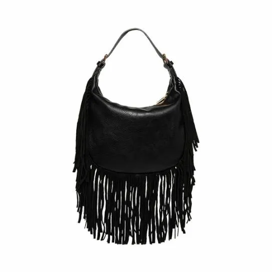 Women MINI FRINGE BAG BLACK Black Steve Madden Mini Bags