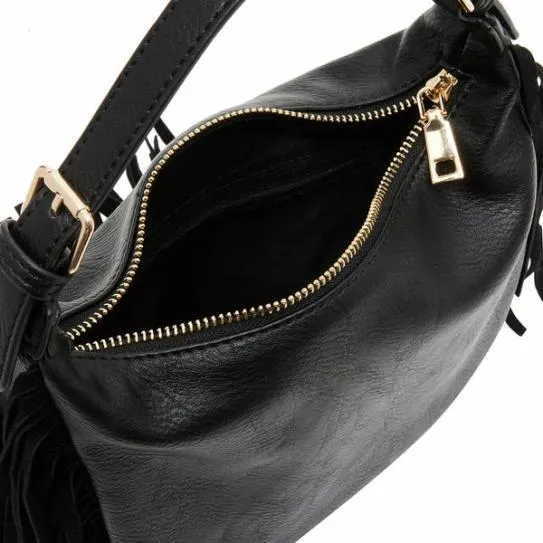 Women MINI FRINGE BAG BLACK Black Steve Madden Mini Bags Women MINI FRINGE BAG BLACK Black Steve Madden Mini Bags