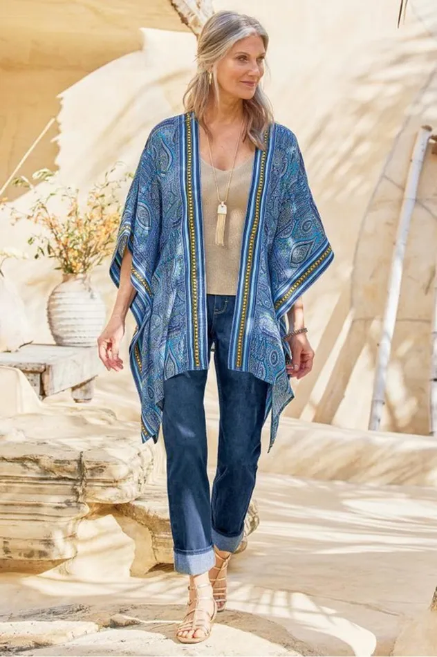 Women Miravelle Kimono Azores Scarf Soft Surroundings Toppers